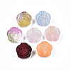 Two Tone Spray Painted Transparent Acrylic Beads X-ACRP-S679-39-2