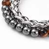 Unisex Stretch Bracelet and Chain Bracelet Jewelry Sets BJEW-JB04780-4