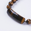 Natural Tiger Eye Stretch Bracelets BJEW-F308-34E-3