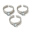 Natural Gemstone Adjustable Rings RJEW-K269-12P-2