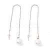 Long Chain with Plastic Pearl Dangle Stud Earrings EJEW-A067-11P-1