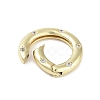 Brass Micro Pave Clear Cubic Zirconia Spring Gate Rings KK-M293-54G-2