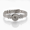 Alloy Rhinestone Snap Cord Bracelet Making X-BJEW-S136-06-1