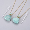 Natural Amazonite Openable Perfume Bottle Pendant Necklaces G-K295-A04-G-2