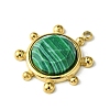 Ion Plating(IP) 304 Stainless Steel Pave Faceted Synthetic Malachite Pendants FIND-Z028-39C-2