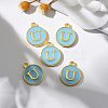 Golden Plated Alloy Enamel Charms X-ENAM-S118-04U-5