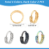 DICOSMETIC 8Pcs 4 Colors Twisted Ring Hoop Earrings for Girl Women STAS-DC0008-52-6