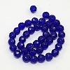 Faceted Glass Round Beads Strands X-GF8mmC25-2