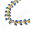 Enamel Ear of Wheat Link Chains Bracelet BJEW-P271-02G-3