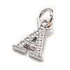 Initial Letter Brass with Cubic Zirconia Charms KK-Q814-26A-P-2