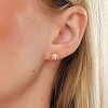 Real 18K Gold Plated Stainless Steel Stud Earrings for Women TL9676-3-2