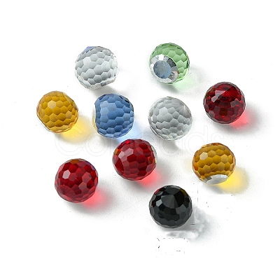 Faceted Round Glass Cabochons GGLA-YW001-13A-1