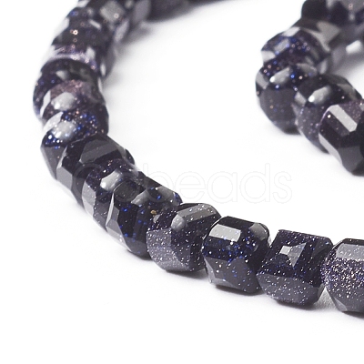 Synthetic Blue Goldstone Beads Strands G-I270-08-1