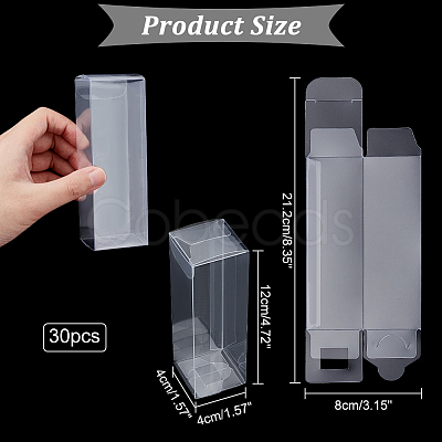 Nbeads 30Pcs Rectangle Transparent Plastic PVC Box Gift Packaging CON-NB0002-11-1