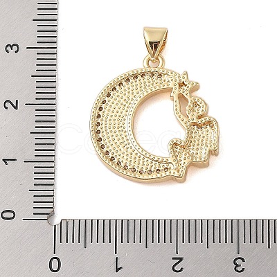 Brass  Micro Pave Clear Cubic Zirconia Pendant KK-I712-48G-01-1