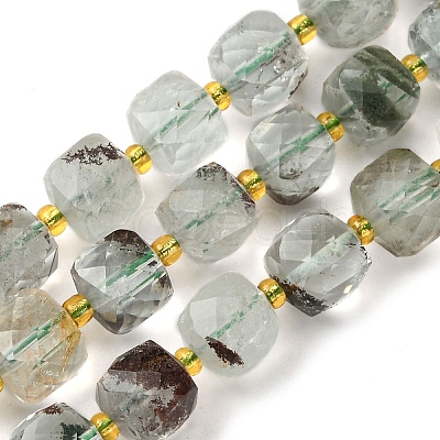 Natural Green Lodolite Quartz/Garden Quartz Beads Strands G-Q010-A18-01-1