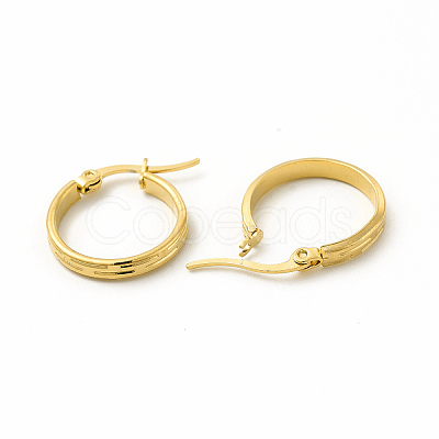 201 Stainless Steel Stripe Hoop Earrings with 304 Stainless Steel Pins for Women EJEW-M214-05B-G-1