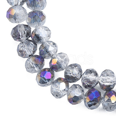 Transparent Crackle Electroplate Glass Beads Strands EGLA-T008-028-B04-1