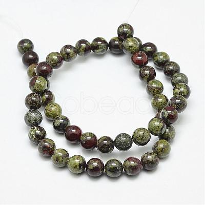 Natural Dragon Blood Beads Strands G-N0224-01-10mm-1