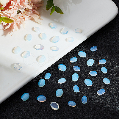 Beebeecraft 60Pcs 2 Styles Opalite Cabochons G-BBC0001-38-1