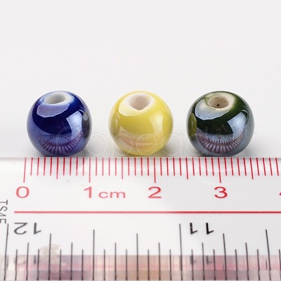 Handmade Porcelain Beads PORC-D001-8mm-M-1