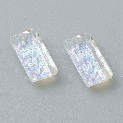 Embossed Glass Rhinestone Pendants GLAA-J101-07A-1