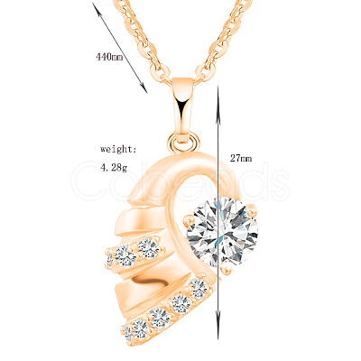 Exquisite Conch Shape Brass Cubic Zirconia Pendant Necklaces NJEW-EE0001-17G-1