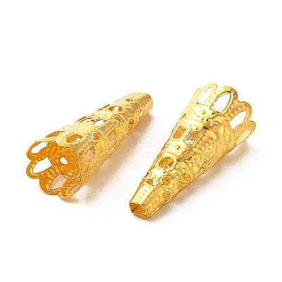 Zinc Alloy Filigree Bead Caps PALLOY-F306-01G-1