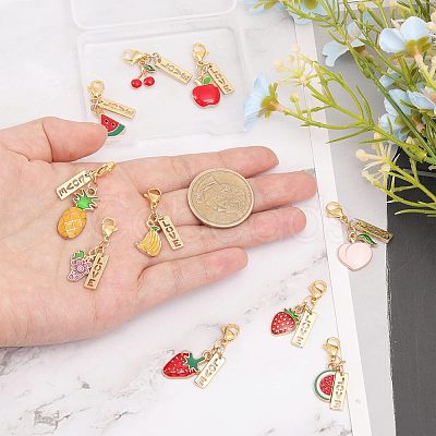 CHGCRAFT Fruit Theme Alloy Enamel Pendant Decorations HJEW-CA0001-44-1