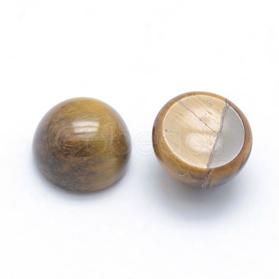 Natural Tiger Eye Cabochons X-G-P393-R26-6mm-1