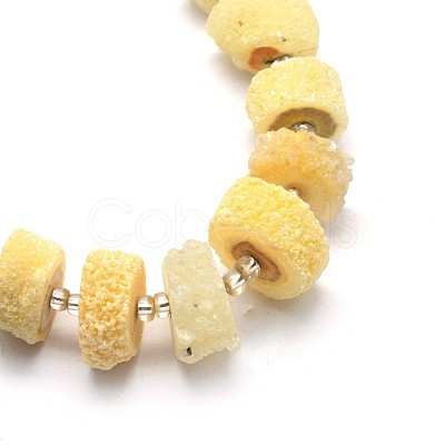 Natural Druzy Quartz Crystal Beads Strands G-F582-B11-1