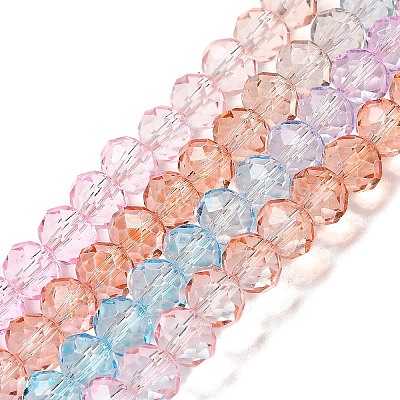 Transparent Painted Glass Beads Strands DGLA-A034-T8mm-A19-1