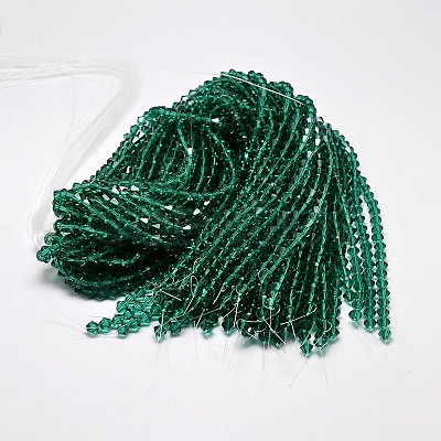 Imitate Austrian Crystal Bicone Glass Beads Strands GLAA-F029-6x6mm-10-1