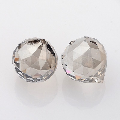 Faceted Round Glass Pendants GLAA-O008-G01-1