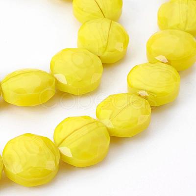 Pearl Luster Plated Glass Bead Strands EGLA-E036-PL02-1