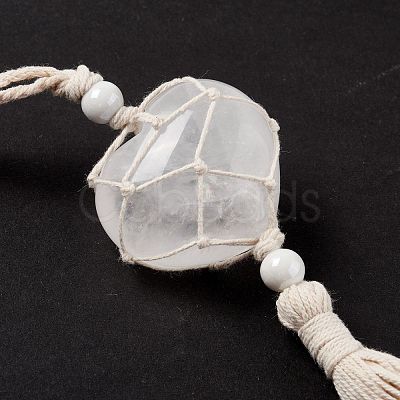 Natural Quartz Crystal Pendant Decorations HJEW-E579-01B-1