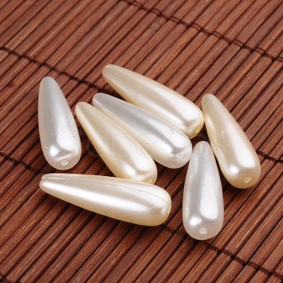 Teardrop Acrylic Imitation Pearl Beads X-OACR-O002-3287-1