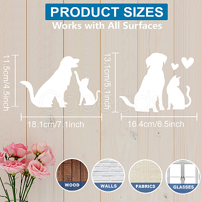 MAYJOYDIY US 1 Set Cat Dog PET Hollow Out Drawing Painting Stencils DIY-MA0004-59-1