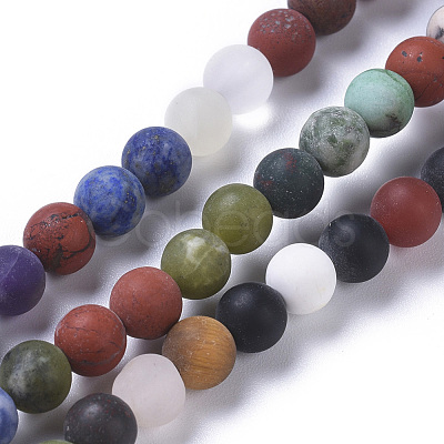 Natural Mixed Gemstone Beads Strands G-F668-09-6mm-1