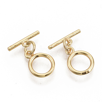 Brass Toggle Clasps KK-T051-25G-NF-1