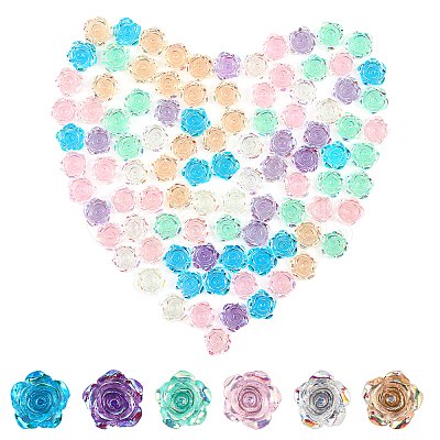 CHGCRAFT 180Pcs 6 Colors Transparent Resin Cabochons CRES-CA0001-21-1