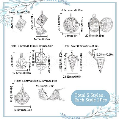 SUNNYCLUE 10Pcs 5 Styles Jewelry Making Finding Sets DIY-SC0020-05-1