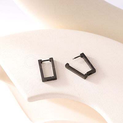 Simple Rectangle Stainless Steel Hoop Earrings OA6686-4-1