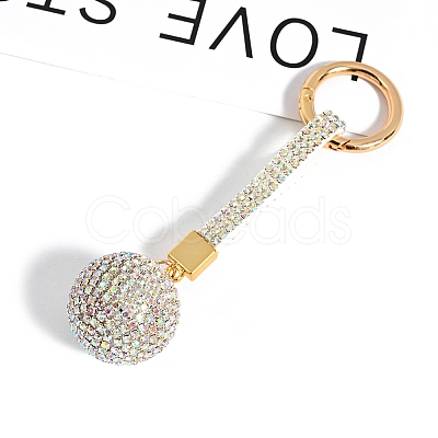 PU Leather & Rhinestone Keychain for Women PW-WG64994-07-1