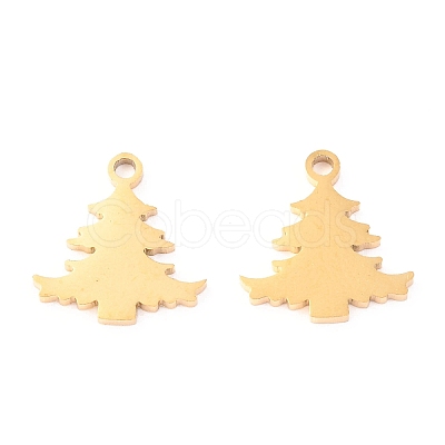 Christmas 304 Stainless Steel Charms STAS-O142-18G-1