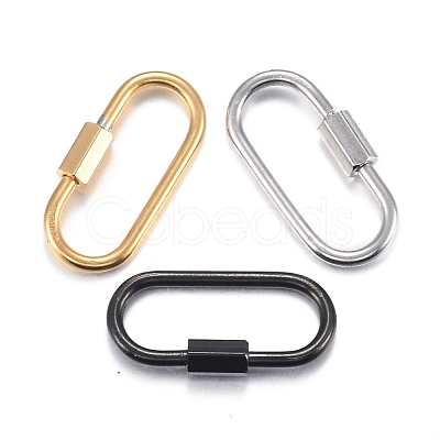 304 Stainless Steel Screw Carabiner Lock Charms STAS-H107-04A-1