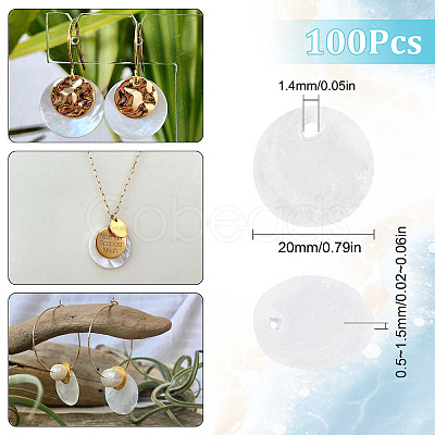 SUNNYCLUE 100Pcs Capiz Shell Pendants SHEL-SC0001-25A-1