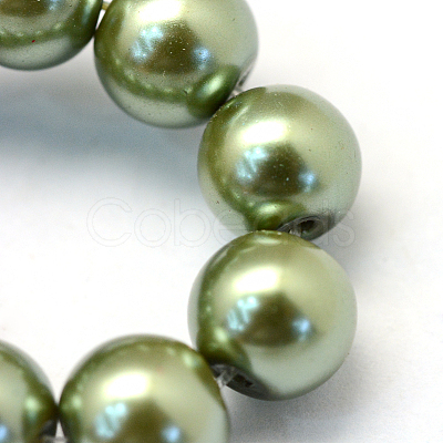 Baking Painted Pearlized Glass Pearl Round Bead Strands X-HY-Q003-6mm-49-1