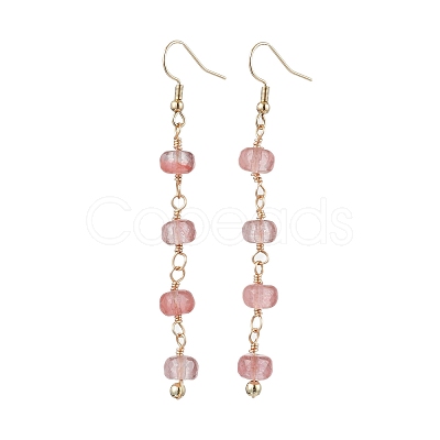 Topaz Jade/Cherry Quartz Glass/Blue Spot Jasper/Flower Amazonite Dangle Earrings EJEW-JE06062-1