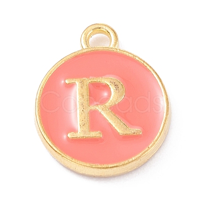 Golden Plated Alloy Enamel Charms X-ENAM-Q437-11R-1